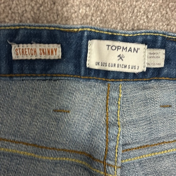 Topman  Stretch skinny loose hem ankle style high waisted jeans  Sz 32 - Picture 5 of 14